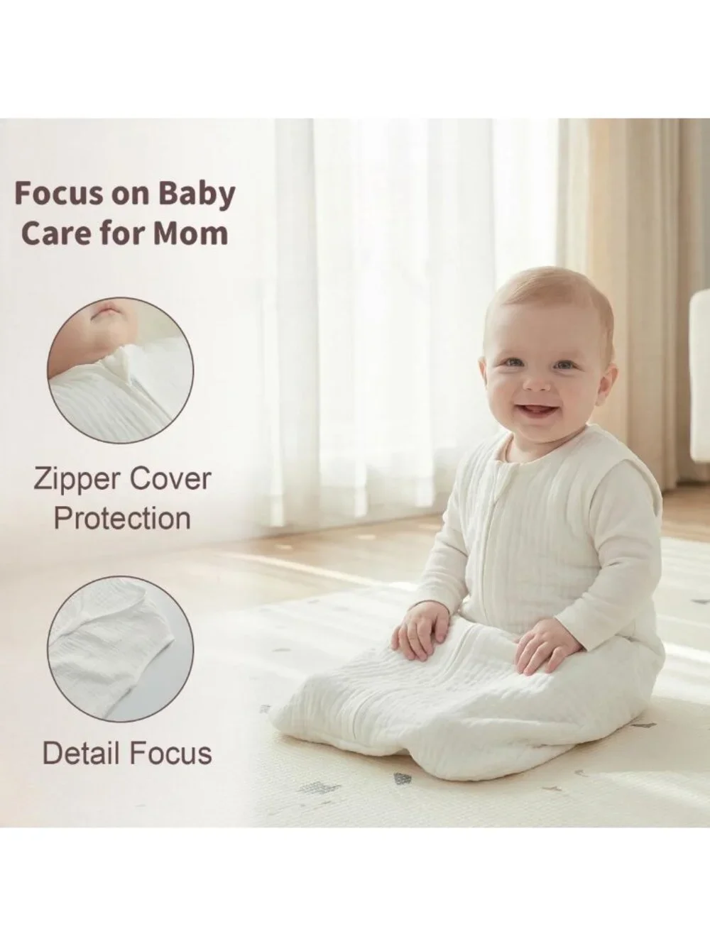 2-Pack Organic Cotton Baby Sleep Sacks 18-24 Months, 2-Way Zipper Wearable